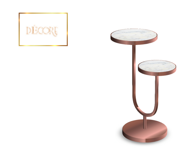 Decor'e - Sidetable double top * ROSE GOLD & WHITE  TOP 