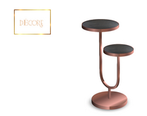 Decor'e - Sidetable double top *ROSE GOLD & BLACK WOOD TOP* 