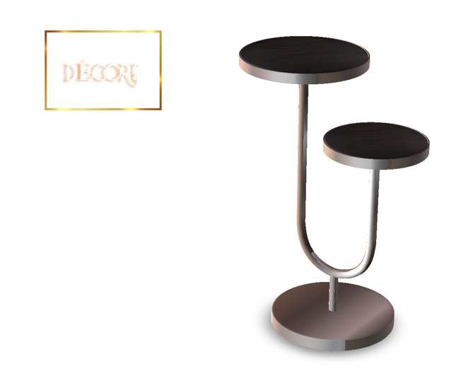 Decor'e - Sidetable double top * SILVER & BLACK  WOOD TOP
