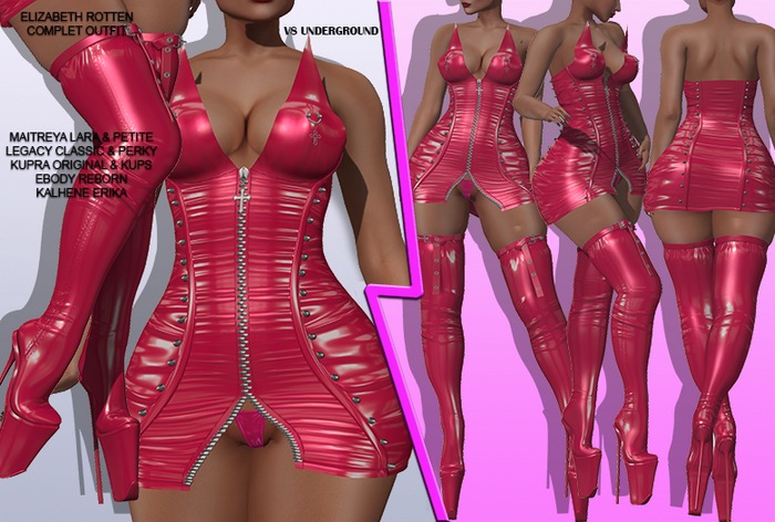 **ELIZABETH ROTTEN MAGENTA COMPLET OUFIT**