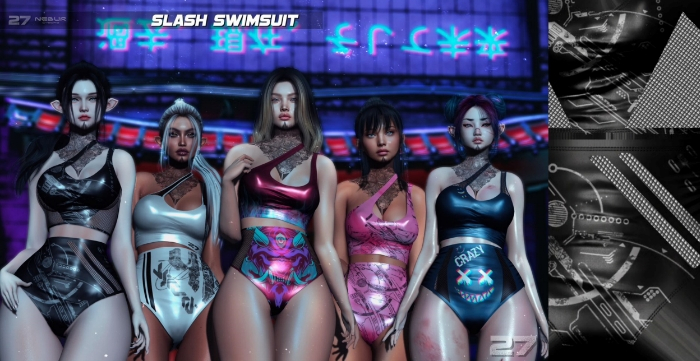 [N.c] - Slash Swimsuit / Black