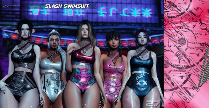 [N.c] - Slash Swimsuit / Pink