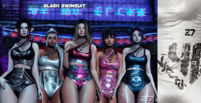 [N.c] - Slash Swimsuit / White