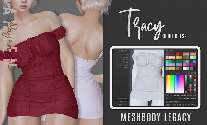 [KA][Tracy Dress & HUD][Fabric][Meshbody Legacy]