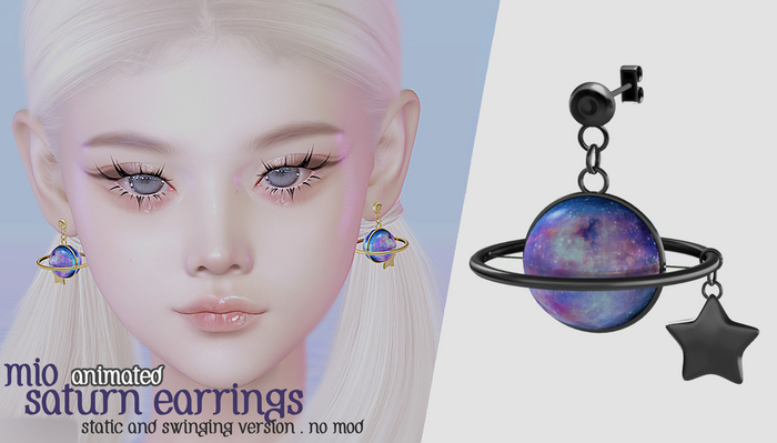 Mio - Saturn Earrings Black