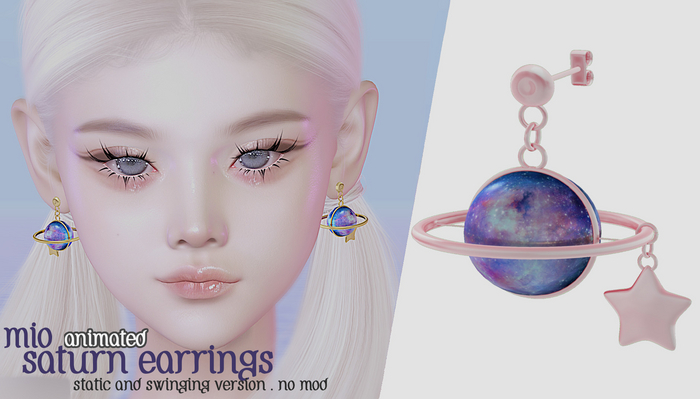 Mio - Saturn Earrings Pink
