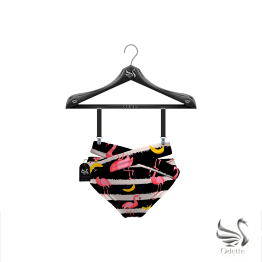 Odette - Flamingo Pantie Black Pattern