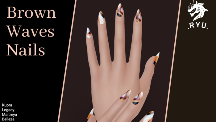 .RYU. Brown Waves Nails