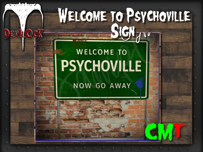 DEVILOCK - Welcome To Psychoville Sign