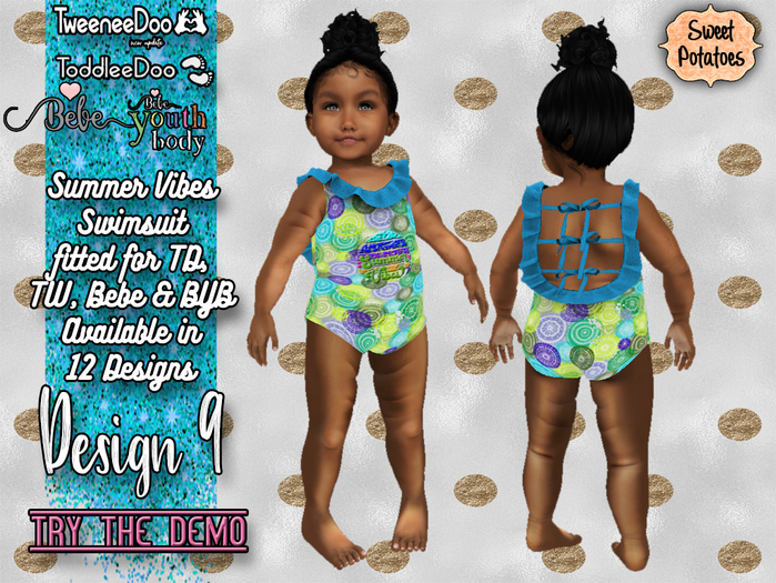< SP > Summer Vibes Swimsuit for TD/TW/BEBE/BYB - Design 9
