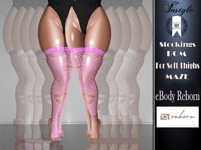 InStyle -Stockings BOM for Soft Thighs MAZE-Ripped Barbie - Body Reborn