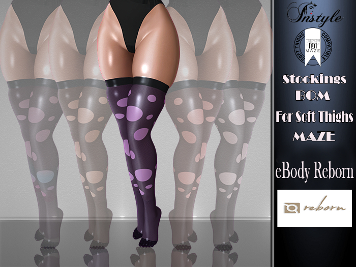 Sale!!!  InStyle-Stockings BOM for Soft Thighs MAZE-Lilac - eBody Reborn - eBody Reborn