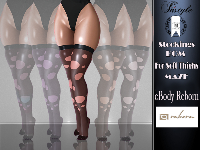 Sale !! InStyle -Stockings BOM for Soft Thighs MAZE-Peach - Body Reborn 