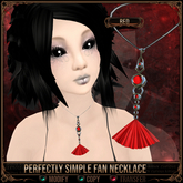 *C:K* Perfectly Simple Fan Necklace - Red