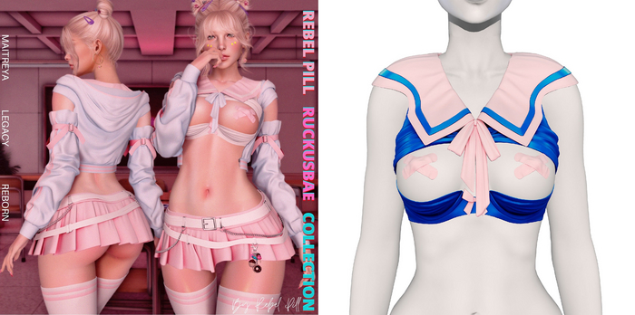 Rebelpill - RuckusBae Collection Top Splashy Blue