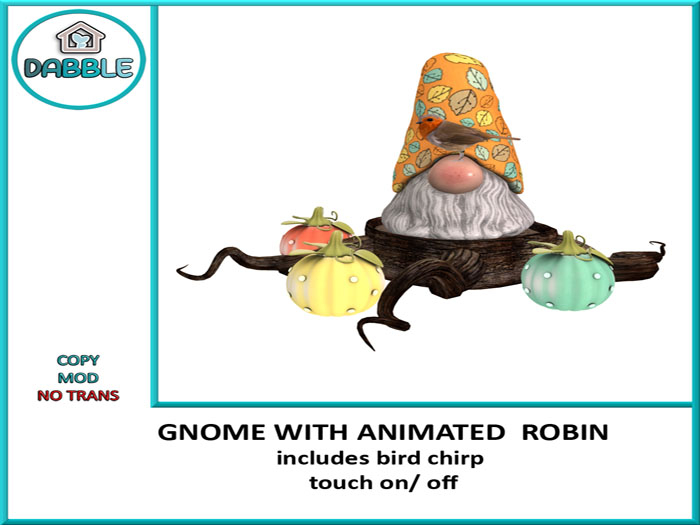 DB GNOME WITH ANIMATED  ROBIN  add me