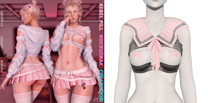 Rebelpill - RuckusBae Collection Top Light Grey