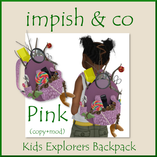 impish & co ~ Kids Explorers Backpack (pink) BOX