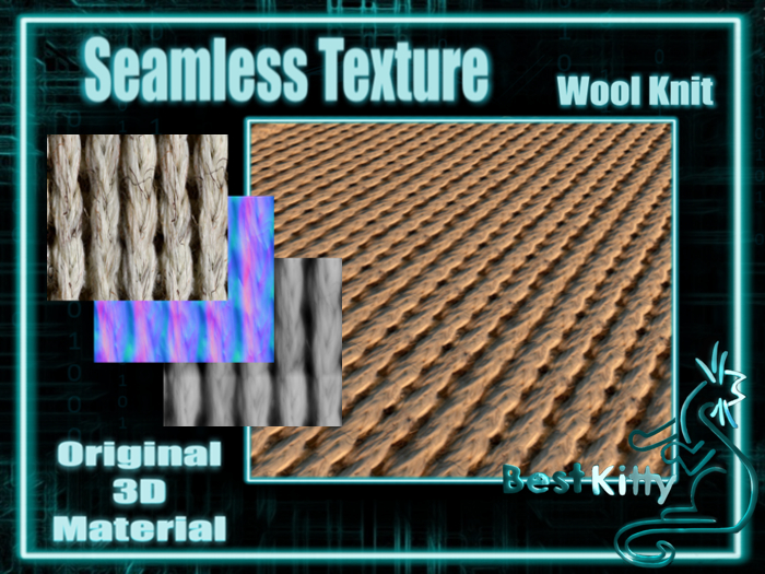 Best Kitty Seamless 3D Textures and Materials: Wool Kint