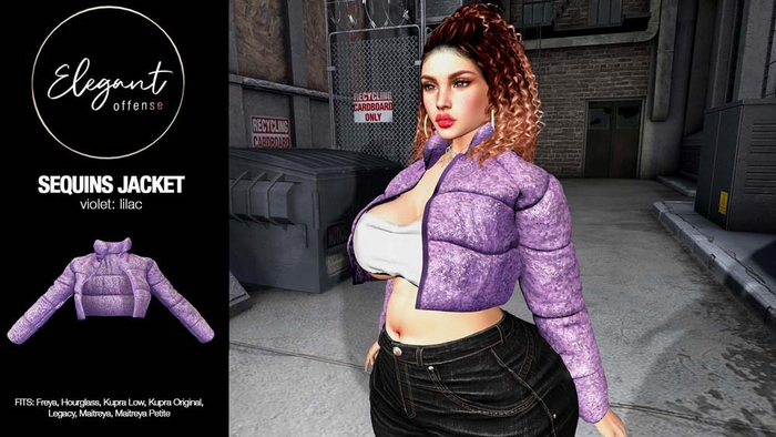 Elegant Offense: Sequins Puffer Jacket Violets Lilac {add me}