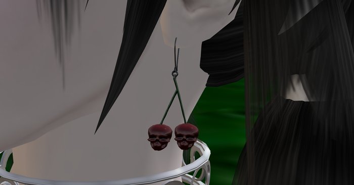 cherry skull earrings