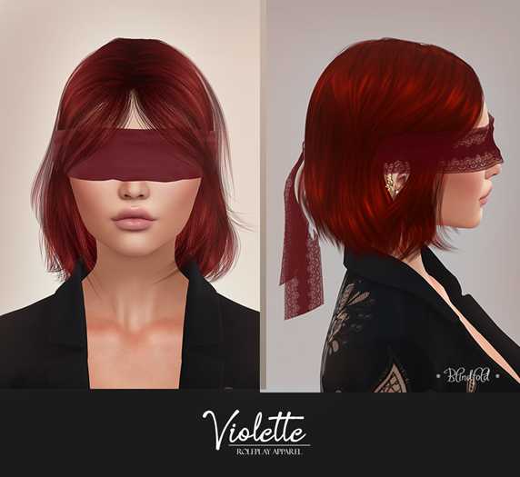 Violette - Blindfold - Red (lace & solid)
