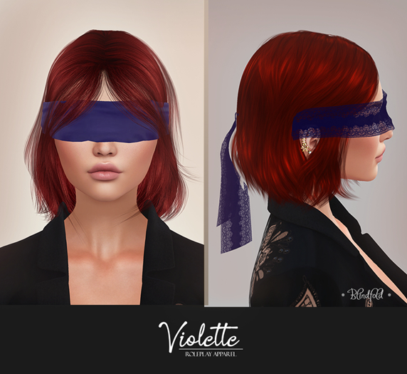 Violette - Blindfold - Blue (lace & solid)