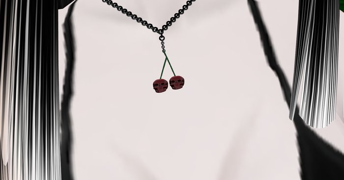 cherry skull necklace