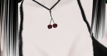cherry skull necklace