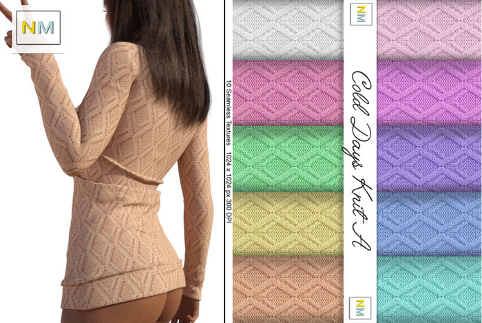 Cold Days Knit A Essentials Kit 10 Seamless Textures NM