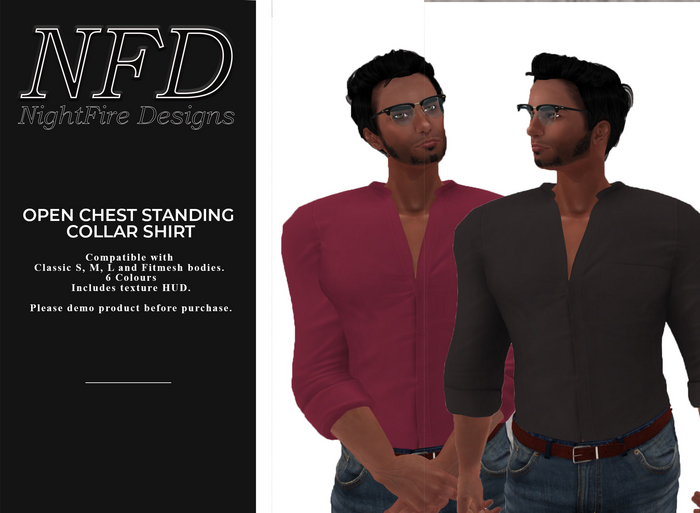 [NFD] Open Chest Standing Collar