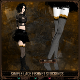 *C:K* Simple Lace Fishnet Stockings - Yellow