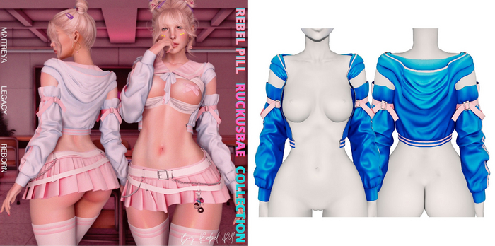 Rebelpill - RuckusBae Collection Jacket Splashy Blue