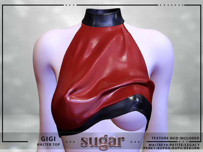 [sugar] GiGi Halter Top [ESSENTIALS HUD] UnpackerMAITREYA • PETITE • LEGACY • PERKY • KUPRA • KUPS • REBORN