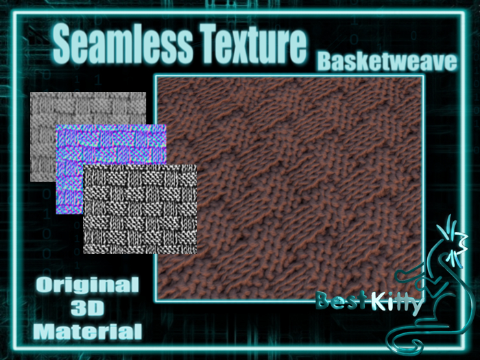 Best Kitty Seamless 3D Textures and Materials: Basketweave kint