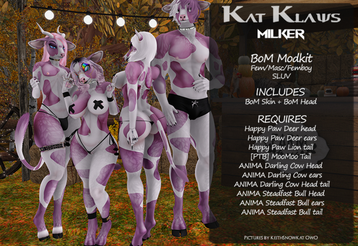 Kat Klaws -Milker- Spotted Cherry Cream BoM M/F/Femboy