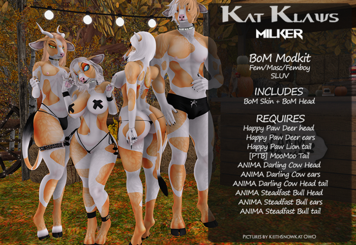 Kat Klaws -Milker- Spotted Orange BoM M/F/Femboy