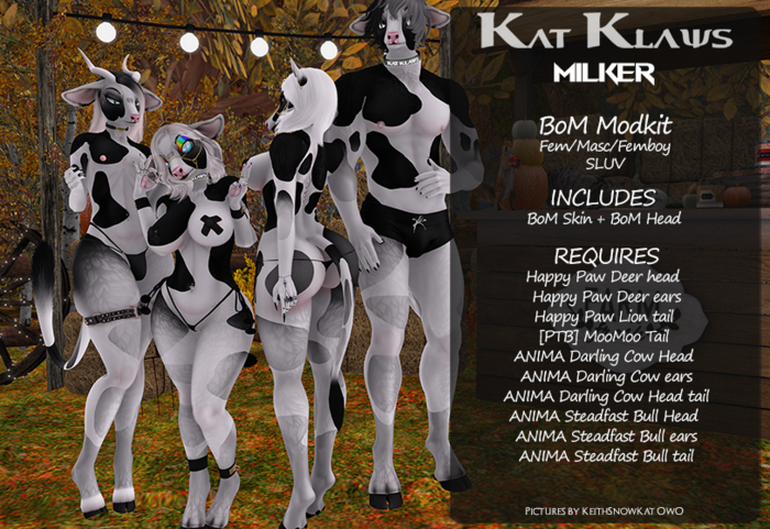 Kat Klaws -Milker- Spotted Monochrome BoM M/F/Femboy
