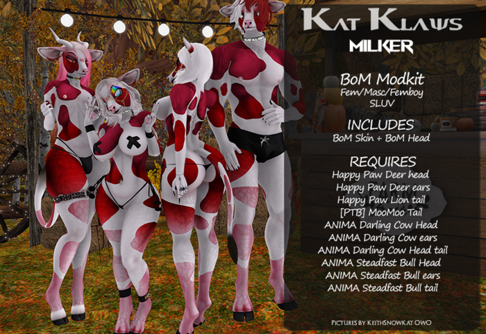 Kat Klaws -Milker- Spotted Strawberry cream BoM M/F/Femboy