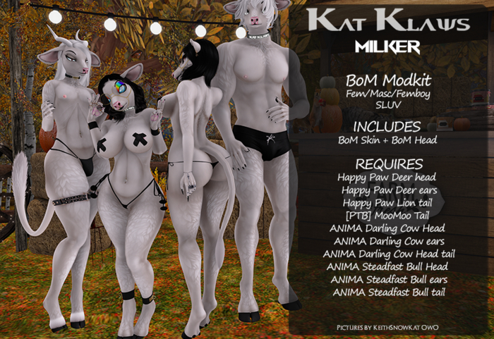 Kat Klaws -Milker- Cream BoM M/F/Femboy