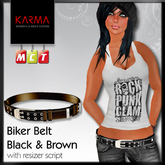 Karma - Women Biker Belt Black & Brown