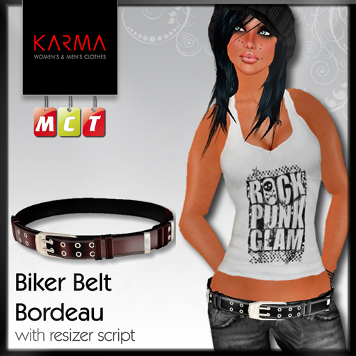 Karma - Women Biker Belt Bordeau