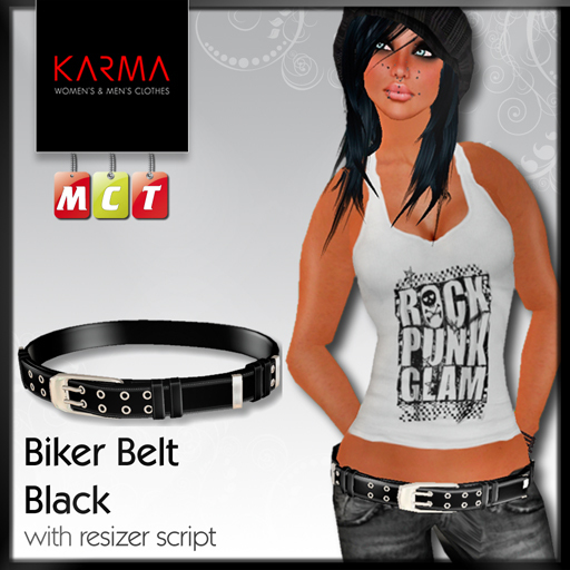Karma - Women Biker Belt Black