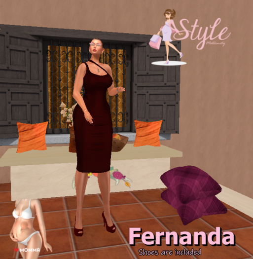 Style Maternity Fernanda Burgundy Momma Dress