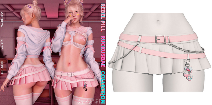 Rebelpill - RuckusBae Collection Skirt White