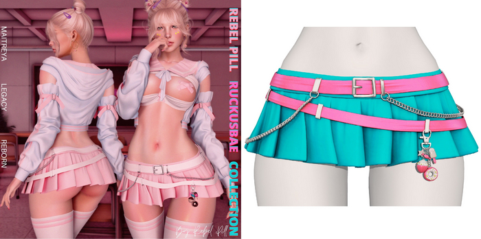 Rebelpill - RuckusBae Collection Skirt Turquise