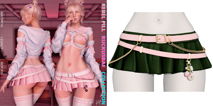 Rebelpill - RuckusBae Collection Skirt Army Green