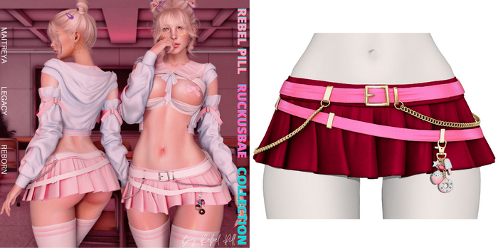 Rebelpill - RuckusBae Collection Skirt Red Wine