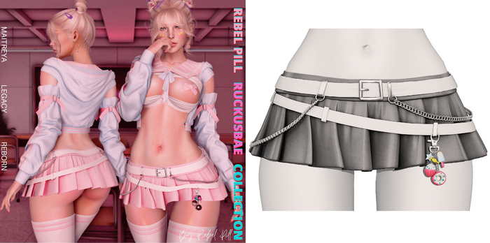 Rebelpill - RuckusBae Collection Skirt Light Grey