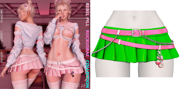 Rebelpill - RuckusBae Collection Skirt Neon Green